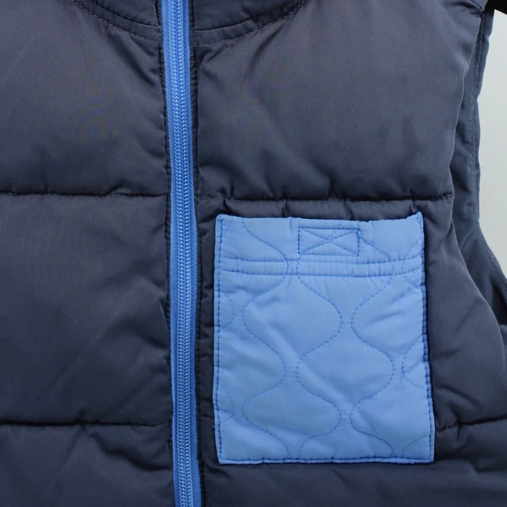 Cat & Jack Blue Quilted Puffer Vest Mountains Winter Holiday Boy's Size 6-6X‎